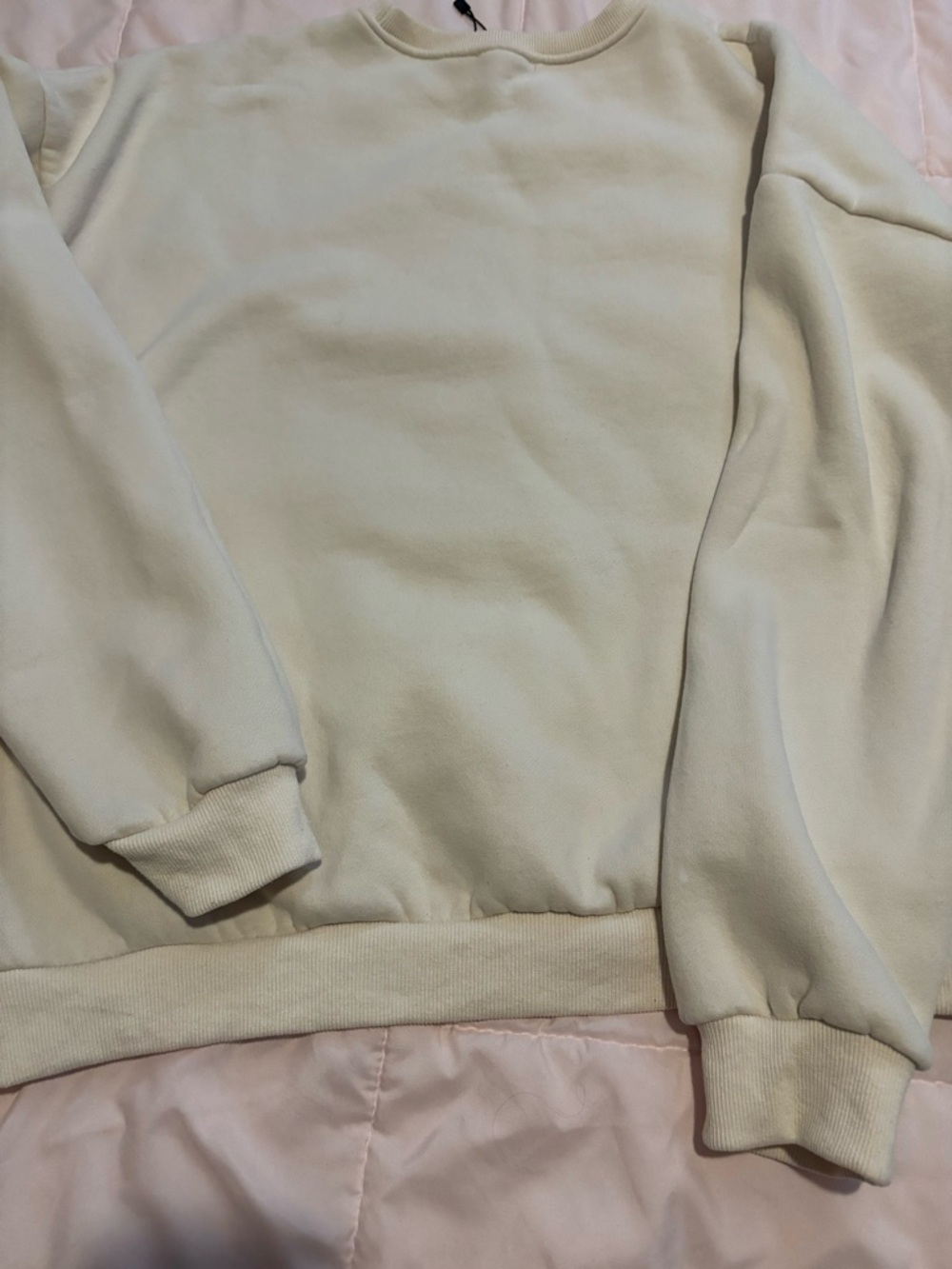 Edikted Cream Sweatshirt with Pink Bow Graphic - Picture 7 of 7
